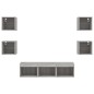vidaXL Muebles TV pared con LED 7 pzas madera ingeniería gris Sonoma vidaXL Muebles TV pared con LED 7 pzas madera ingeniería gris Sonoma
