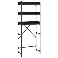 vidaXL Estantería para lavadora madera ingeniería negra 67x25x163 cm