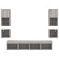 vidaXL Muebles TV pared con LED 8 pzas madera ingeniería gris Sonoma vidaXL Muebles TV pared con LED 8 pzas madera ingeniería gris Sonoma