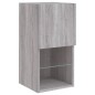 vidaXL Muebles TV pared con LED 8 pzas madera ingeniería gris Sonoma vidaXL Muebles TV pared con LED 8 pzas madera ingeniería gris Sonoma