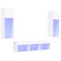 vidaXL Muebles de TV de pared con LED 5 pzas madera ingeniería blanco vidaXL Muebles de TV de pared con LED 5 pzas madera ingeniería blanco