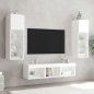 vidaXL Muebles de TV de pared con LED 5 pzas madera ingeniería blanco vidaXL Muebles de TV de pared con LED 5 pzas madera ingeniería blanco
