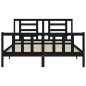vidaXL Estructura de cama con cabecero madera maciza negro 160x200 cm vidaXL Estructura de cama con cabecero madera maciza negro 160x200 cm