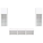 vidaXL Muebles de TV de pared con LED 5 pzas madera ingeniería blanco vidaXL Muebles de TV de pared con LED 5 pzas madera ingeniería blanco