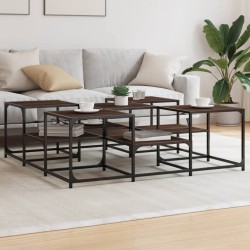 vidaXL Mesa de centro madera de ingeniería roble marrón 121x121x40 cm