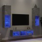 vidaXL Muebles TV pared con LED 5 pzas madera ingeniería gris hormigón vidaXL Muebles TV pared con LED 5 pzas madera ingeniería gris hormigón