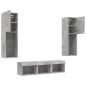 vidaXL Muebles TV pared con LED 5 pzas madera ingeniería gris hormigón vidaXL Muebles TV pared con LED 5 pzas madera ingeniería gris hormigón