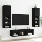 vidaXL Muebles de TV de pared con LED 5 pzas madera ingeniería negro vidaXL Muebles de TV de pared con LED 5 pzas madera ingeniería negro