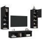 vidaXL Muebles de TV de pared con LED 5 pzas madera ingeniería negro vidaXL Muebles de TV de pared con LED 5 pzas madera ingeniería negro