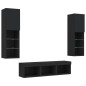 vidaXL Muebles de TV de pared con LED 5 pzas madera ingeniería negro vidaXL Muebles de TV de pared con LED 5 pzas madera ingeniería negro