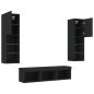 vidaXL Muebles de TV de pared con LED 5 pzas madera ingeniería negro vidaXL Muebles de TV de pared con LED 5 pzas madera ingeniería negro