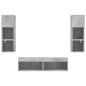 vidaXL Muebles TV pared con LED 6 pzas madera ingeniería gris hormigón vidaXL Muebles TV pared con LED 6 pzas madera ingeniería gris hormigón