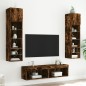 vidaXL Muebles TV pared con LED 6 pzas madera ingeniería roble ahumado vidaXL Muebles TV pared con LED 6 pzas madera ingeniería roble ahumado