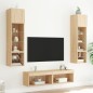 vidaXL Muebles TV pared con LED 6 pzas madera ingeniería roble Sonoma vidaXL Muebles TV pared con LED 6 pzas madera ingeniería roble Sonoma