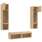 vidaXL Muebles TV pared con LED 6 pzas madera ingeniería roble Sonoma vidaXL Muebles TV pared con LED 6 pzas madera ingeniería roble Sonoma