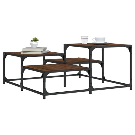vidaXL Mesa de centro madera ingeniería roble marrón 87,5x87,5x40 cm