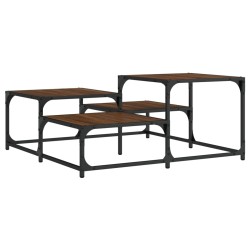 vidaXL Mesa de centro madera ingeniería roble marrón 87,5x87,5x40 cm