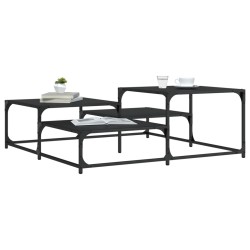 vidaXL Mesa de centro madera de ingeniería negro 107x107x40 cm