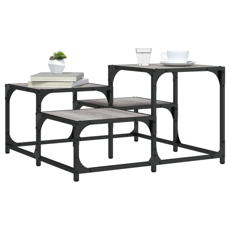vidaXL Mesa de centro madera de ingeniería gris Sonoma 68x68x40 cm