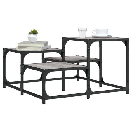vidaXL Mesa de centro madera de ingeniería gris Sonoma 68x68x40 cm