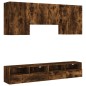 vidaXL Muebles de TV de pared 5 pzas madera ingeniería roble ahumado vidaXL Muebles de TV de pared 5 pzas madera ingeniería roble ahumado
