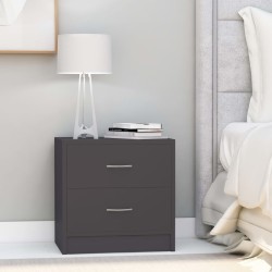 vidaXL Mesitas de noche 2 uds madera contrachapada gris 40x30x40 cm