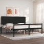 vidaXL Cama personas mayores cabecero madera maciza negro 200x200 cm vidaXL Cama personas mayores cabecero madera maciza negro 200x200 cm