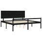 vidaXL Cama personas mayores cabecero madera maciza negro 200x200 cm vidaXL Cama personas mayores cabecero madera maciza negro 200x200 cm