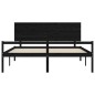 vidaXL Cama personas mayores cabecero madera maciza negro 200x200 cm vidaXL Cama personas mayores cabecero madera maciza negro 200x200 cm