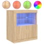 vidaXL Aparador con luces LED roble Sonoma 60,5x37x67 cm vidaXL Aparador con luces LED roble Sonoma 60,5x37x67 cm