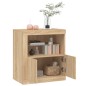 vidaXL Aparador con luces LED roble Sonoma 60,5x37x67 cm vidaXL Aparador con luces LED roble Sonoma 60,5x37x67 cm