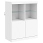 vidaXL Aparador con luces LED blanco 81x37x100 cm vidaXL Aparador con luces LED blanco 81x37x100 cm