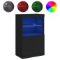 vidaXL Aparador con luces LED negro 60,5x37x100 cm vidaXL Aparador con luces LED negro 60,5x37x100 cm