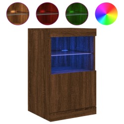 vidaXL Aparador con luces LED roble marrón 41x37x67 cm