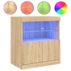 vidaXL Aparador con luces LED roble Sonoma 60x37x67 cm