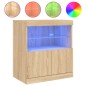 vidaXL Aparador con luces LED roble Sonoma 60x37x67 cm vidaXL Aparador con luces LED roble Sonoma 60x37x67 cm