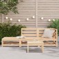 vidaXL Sofá de jardín con reposapiés 2 plazas madera maciza de pino vidaXL Sofá de jardín con reposapiés 2 plazas madera maciza de pino