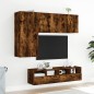 vidaXL Muebles de TV de pared 4 pzas madera ingeniería roble ahumado vidaXL Muebles de TV de pared 4 pzas madera ingeniería roble ahumado