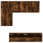 vidaXL Muebles de TV de pared 4 pzas madera ingeniería roble ahumado vidaXL Muebles de TV de pared 4 pzas madera ingeniería roble ahumado