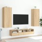 vidaXL Muebles de TV de pared 5 pzas madera de ingeniería roble Sonoma