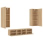 vidaXL Muebles de TV de pared 5 pzas madera de ingeniería roble Sonoma