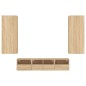 vidaXL Muebles de TV de pared 5 pzas madera de ingeniería roble Sonoma