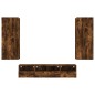 vidaXL Muebles de TV de pared 5 pzas madera ingeniería roble ahumado