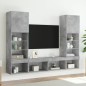 vidaXL Muebles TV pared con LED 5 pzas madera ingeniería gris hormigón vidaXL Muebles TV pared con LED 5 pzas madera ingeniería gris hormigón
