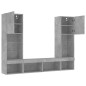 vidaXL Muebles TV pared con LED 5 pzas madera ingeniería gris hormigón vidaXL Muebles TV pared con LED 5 pzas madera ingeniería gris hormigón