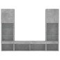 vidaXL Muebles TV pared con LED 5 pzas madera ingeniería gris hormigón vidaXL Muebles TV pared con LED 5 pzas madera ingeniería gris hormigón