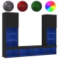 vidaXL Muebles de TV de pared con LED 5 pzas madera ingeniería negro vidaXL Muebles de TV de pared con LED 5 pzas madera ingeniería negro