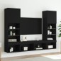 vidaXL Muebles de TV de pared con LED 5 pzas madera ingeniería negro vidaXL Muebles de TV de pared con LED 5 pzas madera ingeniería negro