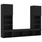 vidaXL Muebles de TV de pared con LED 5 pzas madera ingeniería negro vidaXL Muebles de TV de pared con LED 5 pzas madera ingeniería negro