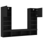 vidaXL Muebles de TV de pared con LED 5 pzas madera ingeniería negro vidaXL Muebles de TV de pared con LED 5 pzas madera ingeniería negro